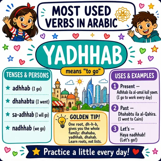 Verb DHAHABA (to go) mind map